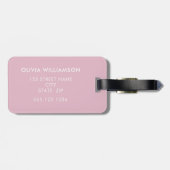 Étiquette À Bagage Fraise d'été damier rose (Dos horizontal)
