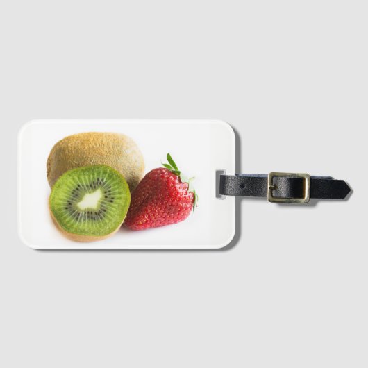 Étiquette À Bagage Fraise et kiwi (Devant Horizontal)