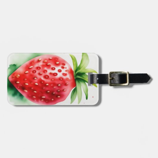 Étiquette À Bagage Fraise vive (Devant horizontal)