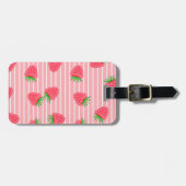 ÉTIQUETTE À BAGAGE FRAISES DE STRIPY ROSE (Devant horizontal)