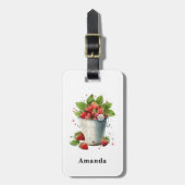 Étiquette À Bagage Fraises fraîches cuites dans un seau (Devant Vertical)