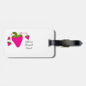 Étiquette À Bagage Fraises roses (Dos horizontal)