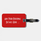 Étiquette À Bagage Fraises sur noir sur blanc cd ltcnm (Dos horizontal)