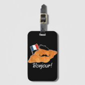 Étiquette À Bagage Français Croissant Lover France Drapeau Francophil (Devant Vertical)