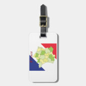 Étiquette À Bagage France Couleurs Et Carte Nationales (Devant Vertical)