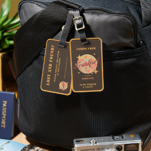 Étiquette À Bagage Francfort FFM Allemagne Vintage voyage rétro