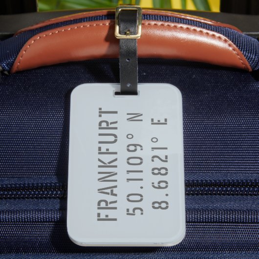 Étiquette À Bagage Francfort Latitude & Longitude (Insitu Rectoal 2)
