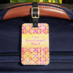 Étiquette À Bagage Frange de cow-girl disco jaune et rose