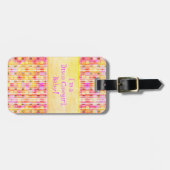 Étiquette À Bagage Frange de cow-girl disco jaune et rose (Devant horizontal)