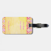 Étiquette À Bagage Frange de cow-girl disco jaune et rose (Dos horizontal)