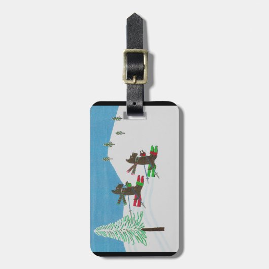 ÉTIQUETTE À BAGAGE FRAPPER LES PENTES (Devant Vertical)