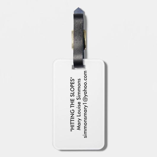 ÉTIQUETTE À BAGAGE FRAPPER LES PENTES (Dos Vertical)