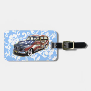 Étiquette À Bagage Freedom Crusin' Hawaiian Woody Design