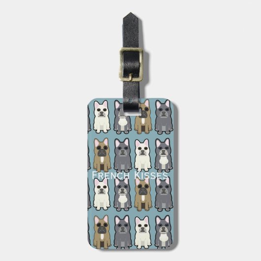 Étiquette À Bagage French Kisses, Frenchies (Devant Vertical)