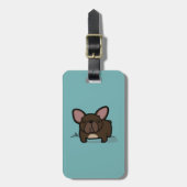 Étiquette À Bagage Frenchie Brindle (Devant Vertical)