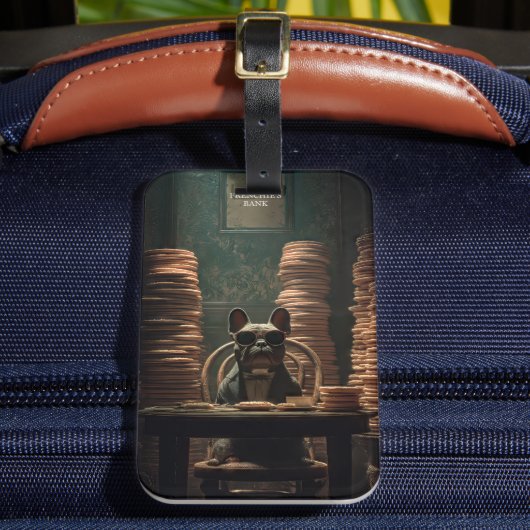 Étiquette À Bagage Frenchie's Bank : Biscuit Baron Art Print (Insitu Rectoal 2)