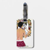 Étiquette À Bagage Frida Kahlo en el Espejo Portrait (Dos Vertical)