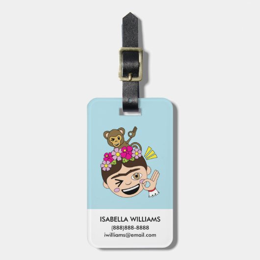 Étiquette À Bagage Frida Kahlo | FridaMoji - un OK (Devant Vertical)