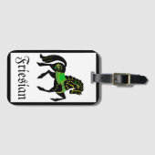 Étiquette À Bagage Friésien, étalon noir/folk Friésien vert (Devant Horizontal)