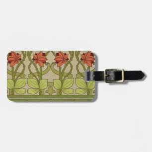 Étiquette À Bagage Frieze Bordure Art Nouveau Floral