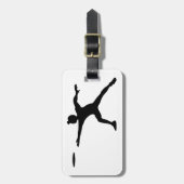 Étiquette À Bagage Frisbee Silhouette Mots clés (Devant Vertical)