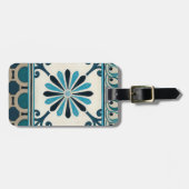 Étiquette À Bagage Frise Indigo II non embellie (Devant horizontal)