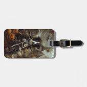 Étiquette À Bagage Frontière Collie équitation Moto Halloween Effraya (Devant horizontal)