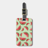 Étiquette À Bagage Fruit D'Été De Ppastèque Motif En Couleur Verte (Devant Vertical)