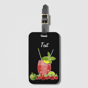 Étiquette À Bagage Fruits cocktail fraise pomme citron chaux rétro