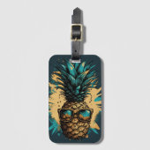 Étiquette À Bagage Fruits d'ananas marrants (Devant Vertical)