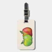 Étiquette À Bagage Fruits De Pomme De Carton Rouge Et Vert Et Texte P (Devant Vertical)