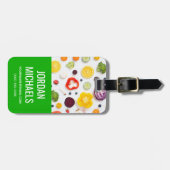Étiquette À Bagage Fruits et légumes | Ajouter Votre Nom (Devant horizontal)