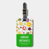 Étiquette À Bagage Fruits et légumes | Ajouter Votre Nom (Devant Vertical)