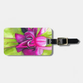Étiquette À Bagage Fuchsia pop art watercolour flower (Devant horizontal)