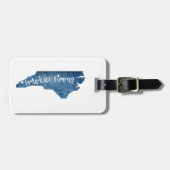 Étiquette À Bagage Fumée Forte Caroline du Nord Grain de bois (Devant horizontal)