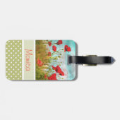 Étiquette À Bagage Fun Classic Poppy Flowers Meadow Field (Dos horizontal)