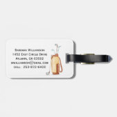 Étiquette À Bagage Fun Glitzy Golf Gal Panier Pittoresque (Dos horizontal)