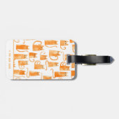 Étiquette À Bagage Fun Orange Cat Watercolor (Dos horizontal)