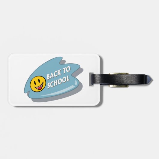 Étiquette À Bagage Fun Retour à l'école Sourire visage (Dos horizontal)