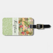 Étiquette À Bagage Fun Tropical Pineappy Flower Motif (Devant horizontal)