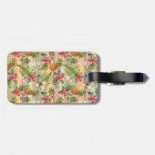 Étiquette À Bagage Fun Tropical Pineappy Flower Motif (Dos horizontal)
