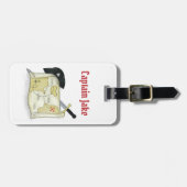 Étiquette À Bagage Fun Whimsical Pirate Treasure Map Personnalisé (Devant horizontal)