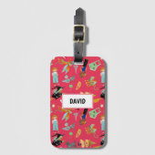 Étiquette À Bagage Fun Wizard of Oz on red children's design (Devant Vertical)