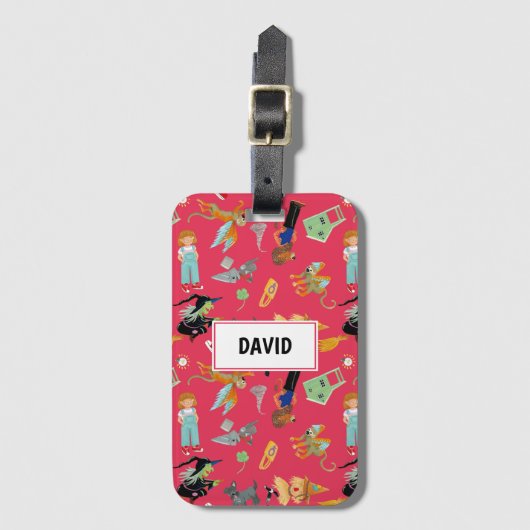 Étiquette À Bagage Fun Wizard of Oz on red children's design (Devant Vertical)
