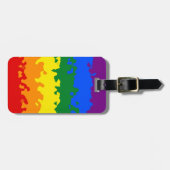 Étiquette À Bagage Funky Boho Abstrait Gay Rainbow Mosaic Pride Drape (Devant horizontal)