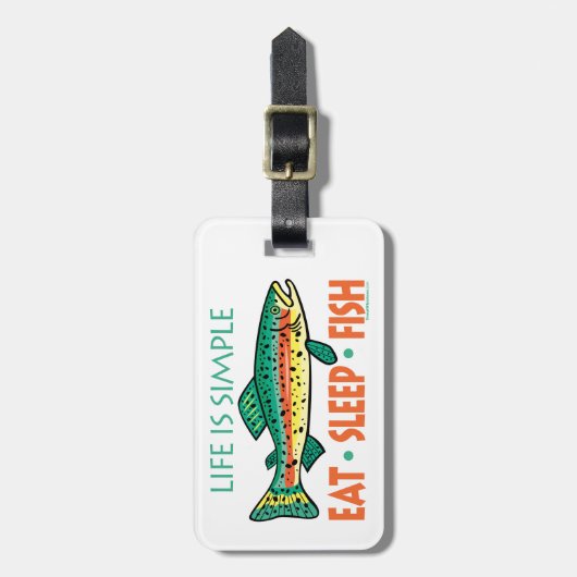 Étiquette À Bagage Funky Custom Fishing (Devant Vertical)