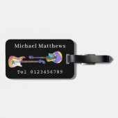 Étiquette À Bagage Funky Psychedelic Guitare Pop Art instrument de mu (Dos horizontal)