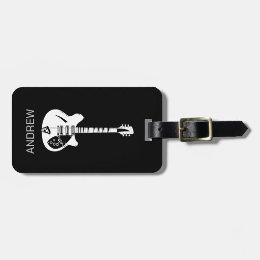 Étiquette À Bagage Funky Psychedelic Guitare Pop Art instrument de mu (Devant horizontal)