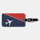 Étiquette À Bagage Funky White Plane Avion Pilote (Devant horizontal)