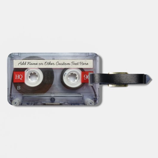 Étiquette À Bagage Funny 80's Cassette (Dos horizontal)